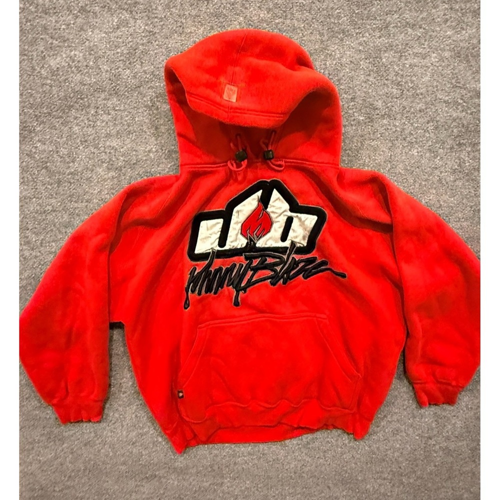 Vintage 1990's  Johnny Blaze Logo Hoodie Men's Size XL Wu Tang Red Heavyweight